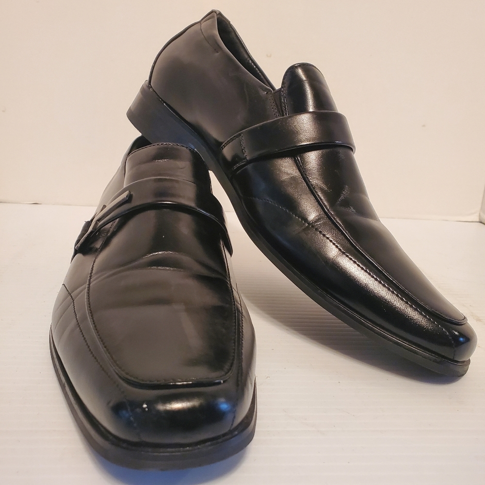 STACEY ADAMS BOYS BLACK SLIP-ON LEATHER UPPER SIZE 7